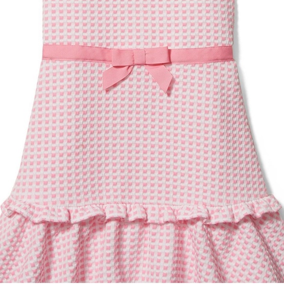 Janie and Jack CHECK RUFFLE DRESS Pink Size 7 - Picture 2 of 8